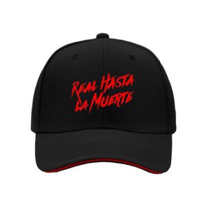 Real Hasta La Muerte Mens Baseball Cap Red Print Gift Hat