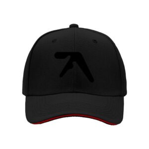 Black Men's Baseball Cap with Logo Red Trim Gift for Him
