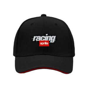 Aprilia Racing Logo Men's Baseball Cap Black Red Trim Gift