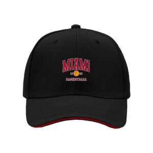 Miami Basketball Men's Baseball Cap Red Black Sport Gift Hat