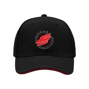 Black Baseball Cap with Red Logo for Men Women Gift Fashion Sport Wear