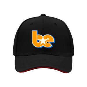 Be Logo Men's Baseball Cap Black Orange Blue Star Design Gift for Fans