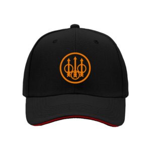 Black Baseball Cap with Orange Triskelion Logo Men's Women's Gift Hat