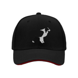 Black Baseball Cap with Border Collie Print for Men Women Pet Lover Gift