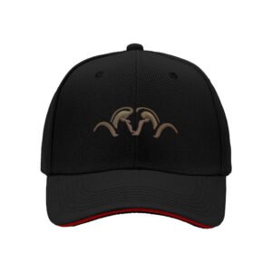 Black Baseball Cap with Embroidered Horns Design for Men and Women Casual Gift Wear