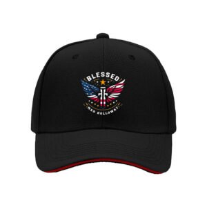 Blessed Max Holloway Men's Baseball Cap American Flag Wings Design