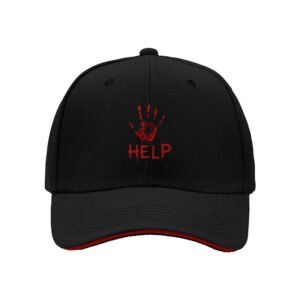 Red Handprint Help Embroidered Men's Baseball Cap Gift