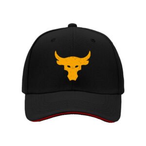 Black Baseball Cap with Yellow Bull Logo Men's Women's Gift Hat