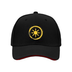 Black Baseball Cap with Yellow Sun Emblem for Men and Women Casual Gift Wear